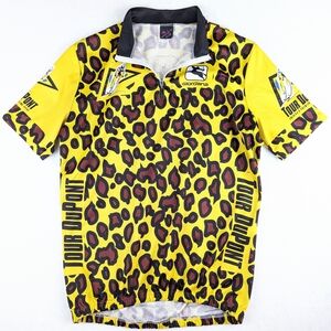 Vintage 1993 CHEETAH PRINT AOP Bike DuPont Tour Giordana Cycling Jersey XL